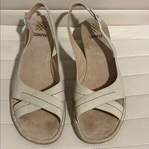 Camper Women's Beige/Off White Slingback Sandals 41/11